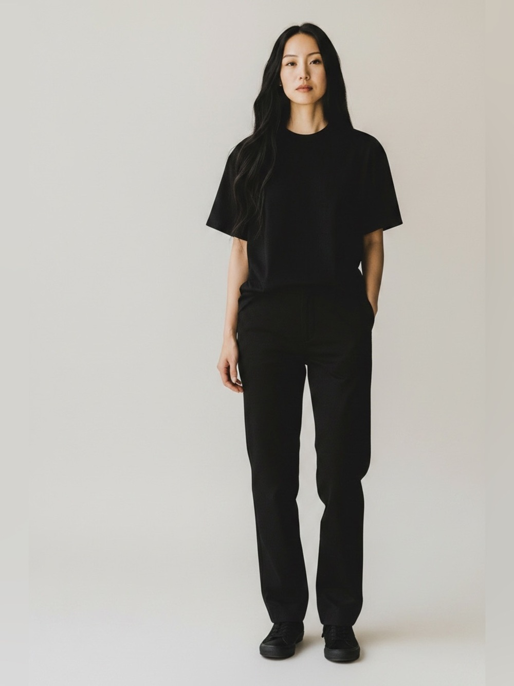 White House Black Market Black Straight-Leg Pants